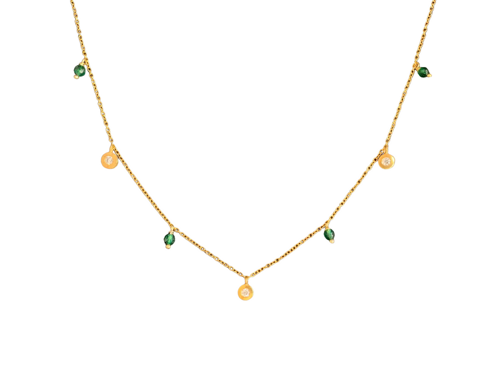 Emerald Quartz & CZ Layering Necklace