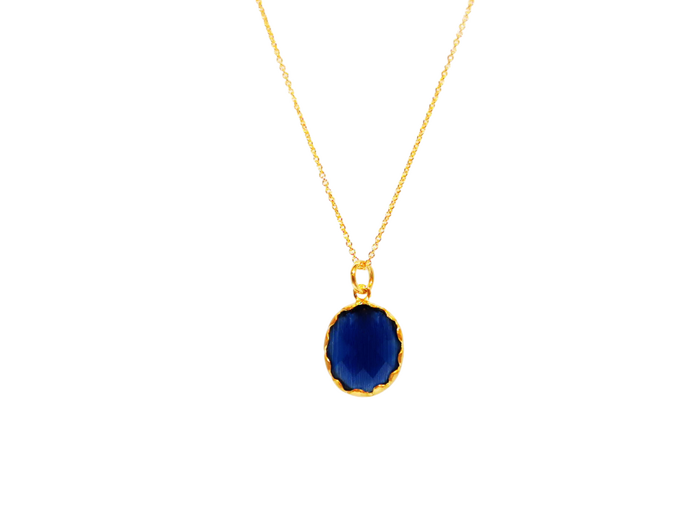 
                
                    Load image into Gallery viewer, Royal Blue Oval Necklace
                
            