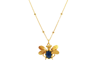 Navy Bee Bobble Necklace