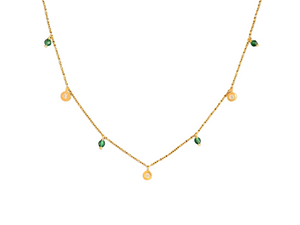 
                
                    Load image into Gallery viewer, Emerald Quartz &amp;amp; CZ Layering Necklace
                
            